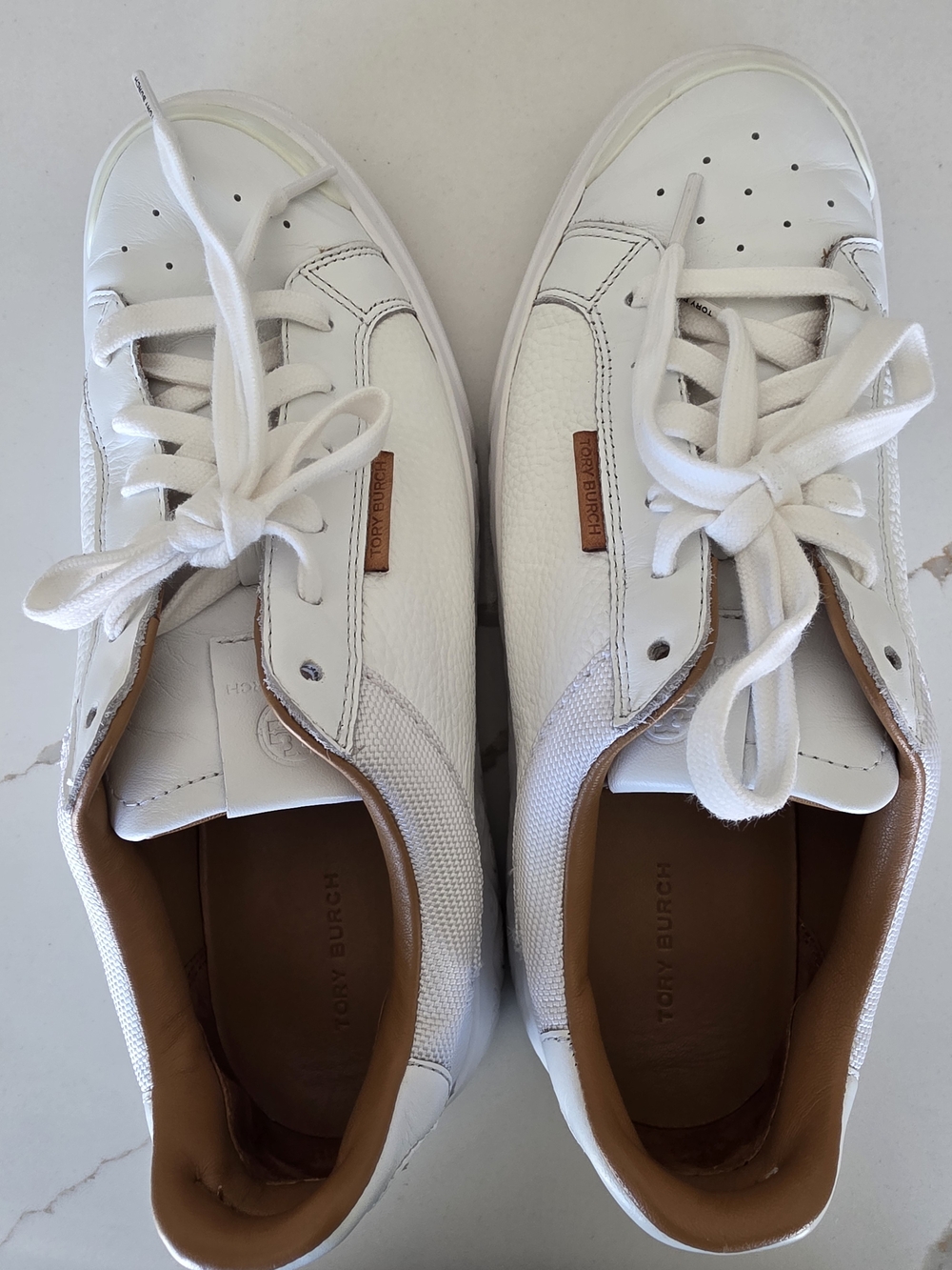 Tory Burch Women's Ladybug Low-Top Sneaker, Size 9M, White Leather. - Picture 4 of 12